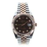 Rolex Oyster Perpetual Datejust 41 Everose and stainless steel gentleman's wristwatch, reference no.