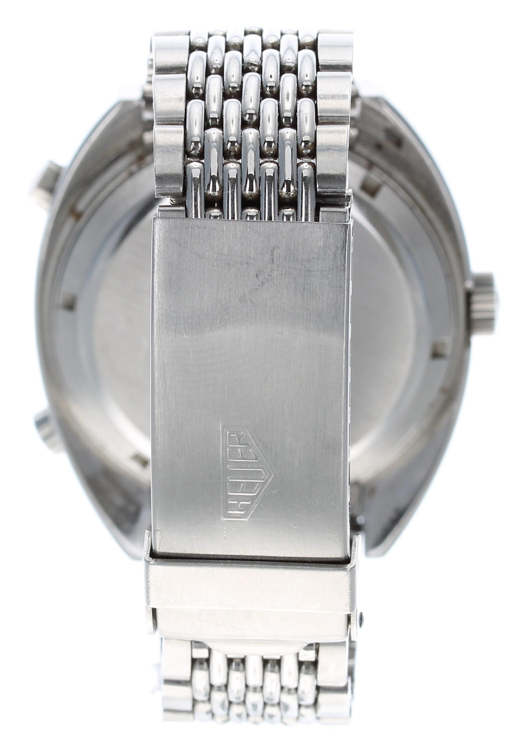 Heuer Autavia GMT automatic chronograph stainless steel gentleman's bracelet watch, ref. 1163, - Image 4 of 7