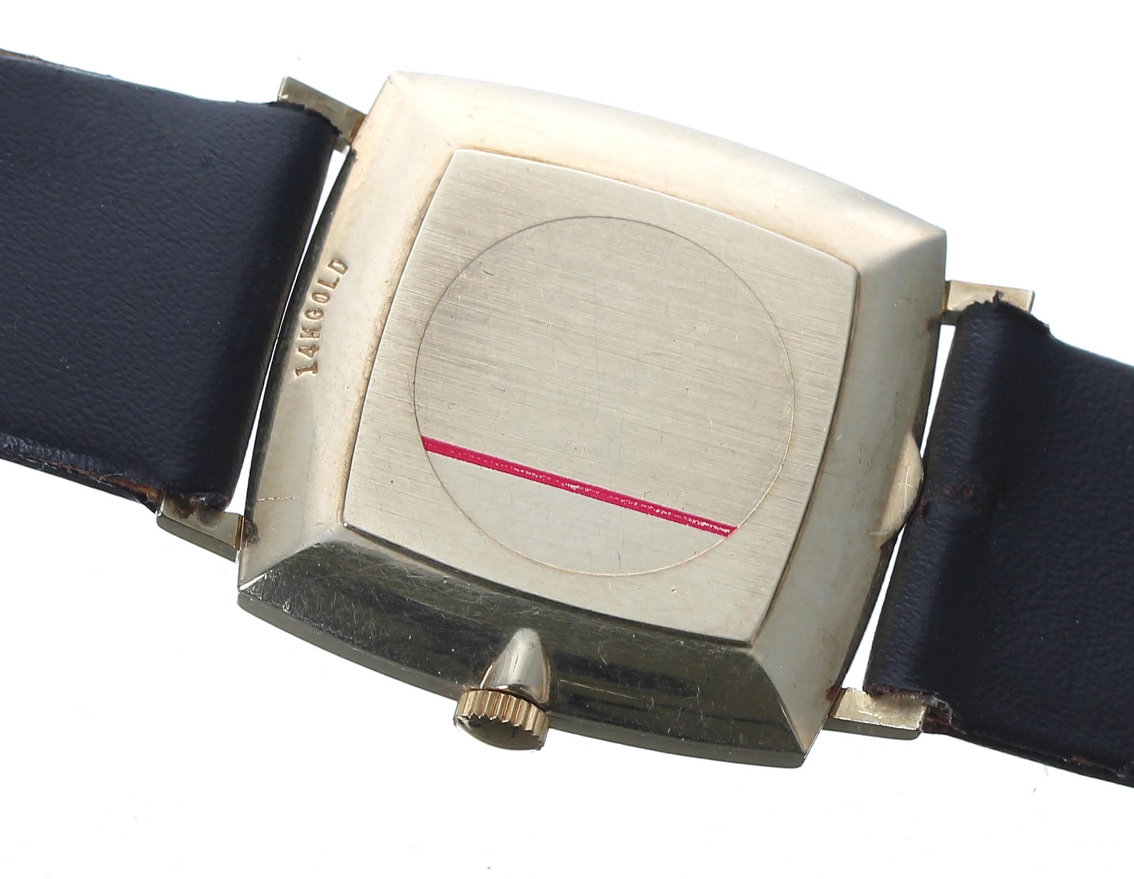 Omega 14ct squared cased lady's wristwatch, case no. D66xx 6204xx, serial no. 21154xxx, circa - Image 2 of 2