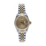 Rolex Oyster Perpetual Datejust gold and stainless steel lady's wristwatch, reference no. 69173,