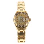 Rolex Oyster Perpetual Datejust Pearlmaster 18ct lady's wristwatch, reference no. 80318, serial