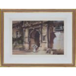 Claude Henry Buckle RI, RSMA (1905-1973) - Roman arch with a girl in the foreground, signed,