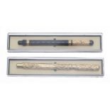 Mabie, Todd & Bard 'The Swan Pen' rolled gold fountain pen, the barrel with initialled cartouche