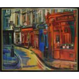 Oleg Molhanov (20th/21st century) -  London street scene, signed and dated 99 (1999), also inscribed