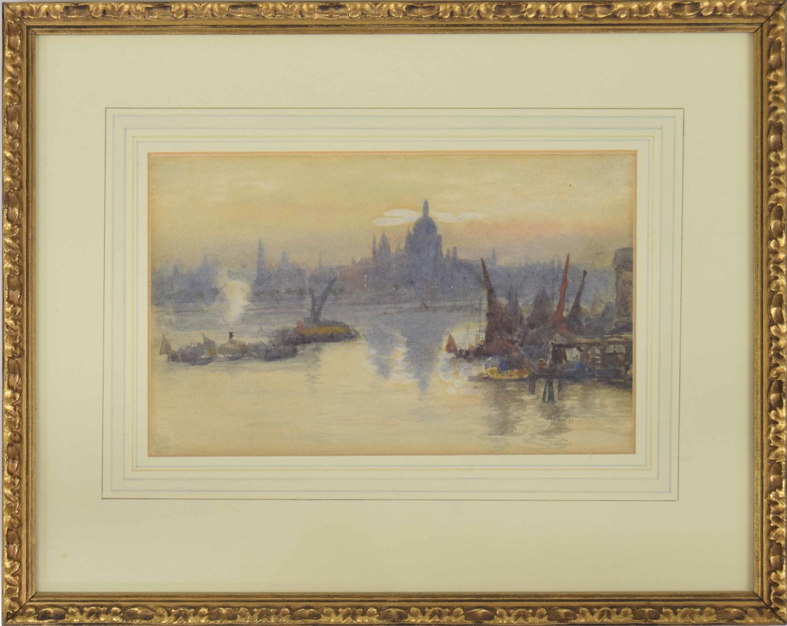 Herbert Menzies Marshall VPRWS, RE, ROI (1841-1913) - 'St Paul's from The Thames', signed with the