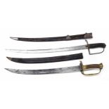 Cavalry sabre, possibly a Hussars Officer's sword, the 23" long blade with engraved sun, moon and