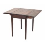 George III oak drop leaf table, 35" wide fully extended, 28" deep, 27" high