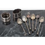 Five novelty silver golf club coffee spoons by Thomas Bradbury & Son, Sheffield 1925, 4.5" long;