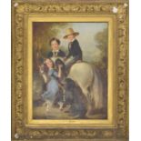 Thomas Barker (1769-1847) - Portrait group of three children, one seated upon a white pony a small