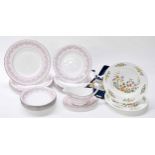 Selection of Shelley 'silver dawn' 14124 dinnerwares; four dinner plates, six sides plates, six