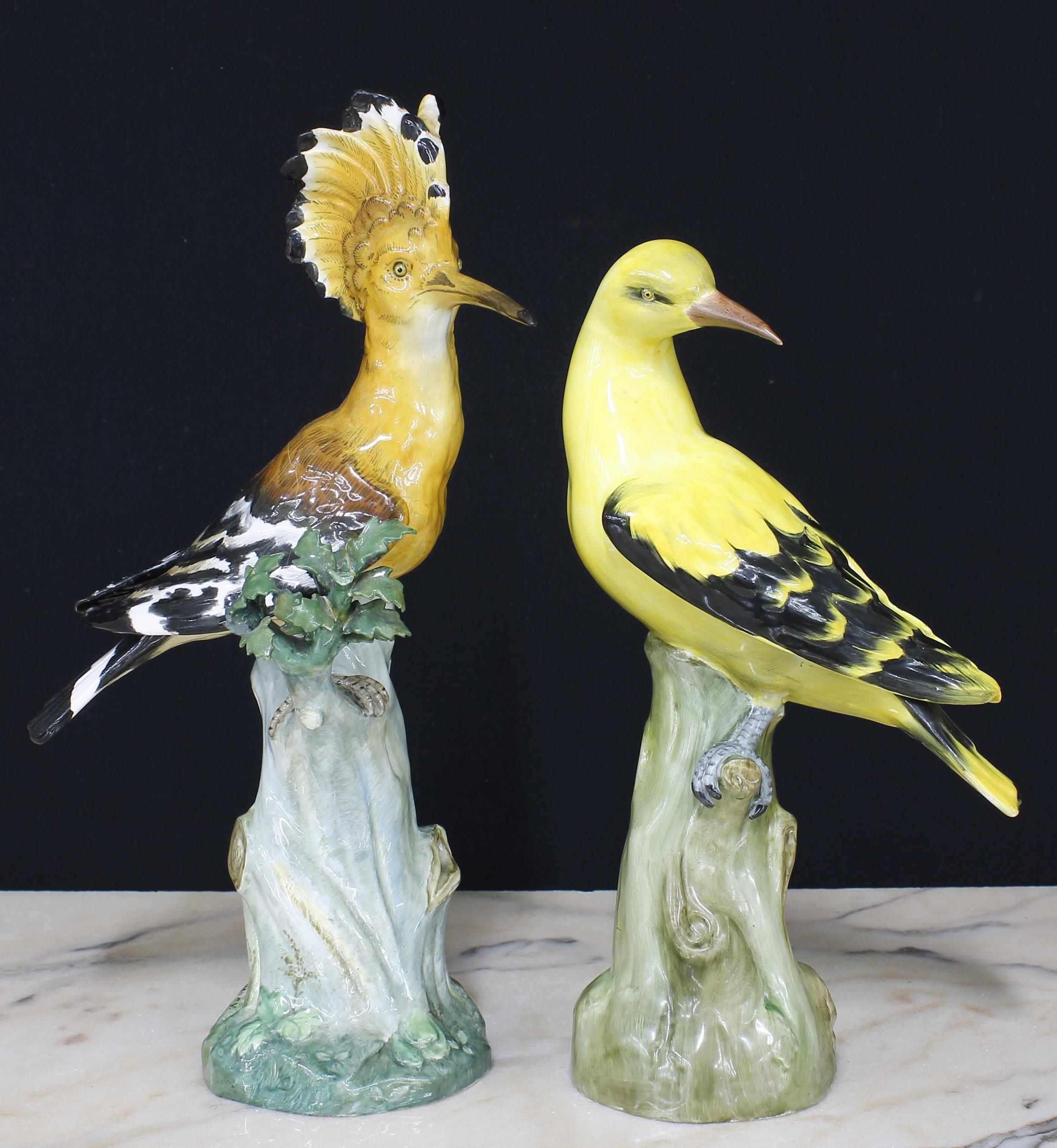 Two Spode Copelands China porcelain bird figures, tallest 12" high