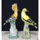 Two Spode Copelands China porcelain bird figures, tallest 12" high