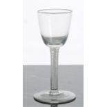 Georgian cordial glass, the bucket bowl on an opaque double-twist stem and circular foot, 5.75" high