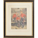 F* Calvert - three soldiers from the 2nd Life Guards, signed and dated 1888 also inscribed on the