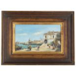 Continental School (20th century) - Venetian canal scene with gondola's and other shipping,