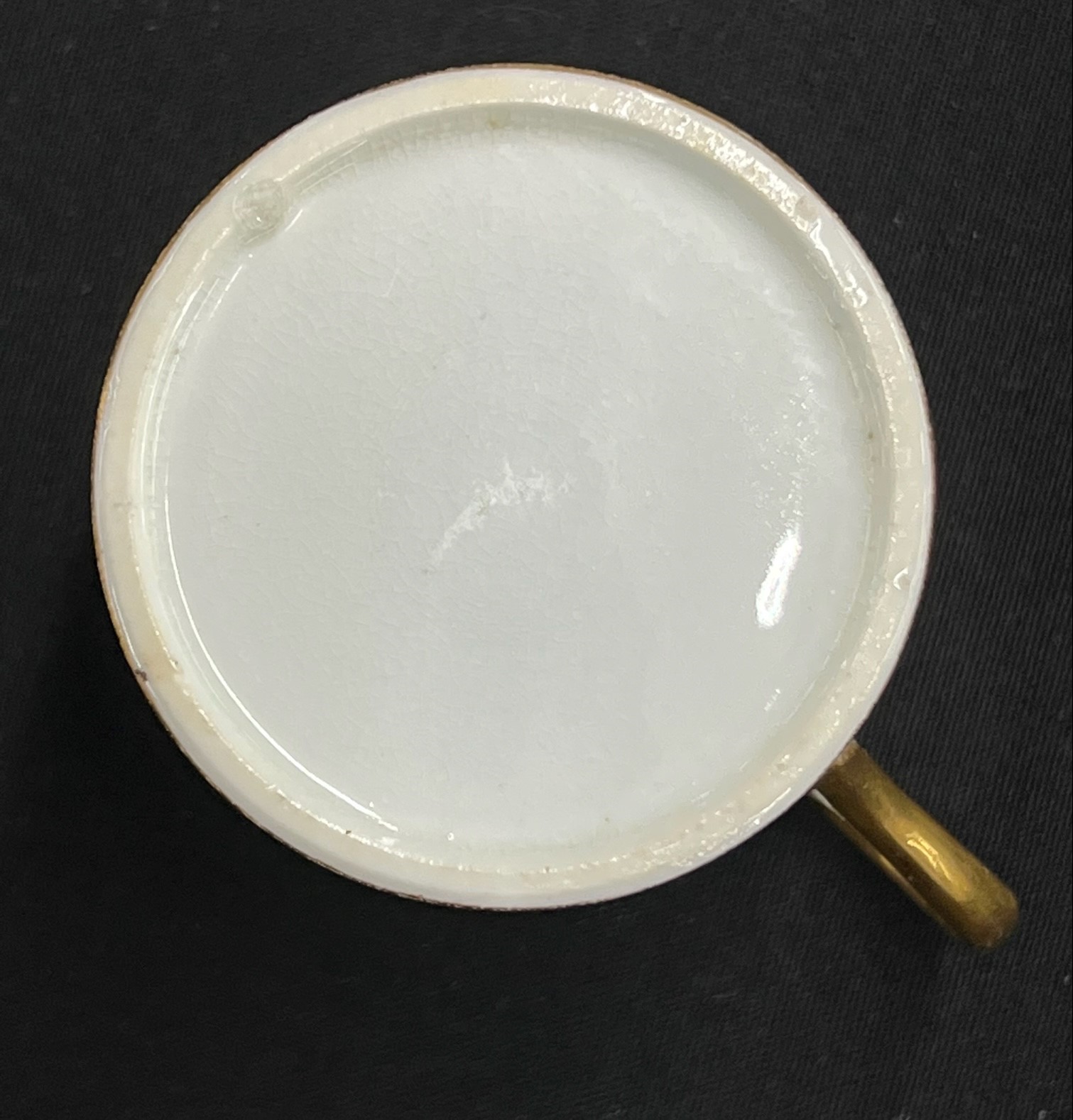 Fine Coalport porcelain coffee can and saucer, early 19th century, finely painted with summer - Image 3 of 4