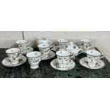 Coalport 'Strawberry' part porcelain tea service, comprising jug 4" high, sucrier with cover,