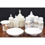 Set of porcelain jars decorated after the Royal Pavilion Brighton, inscribed to the underside,