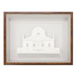 Jill Laurimore - Two architectural gesso reliefs 'Villa Rotonda' and 'Chiswick House', box framed