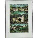 John Piper CH., (1903-1992) - Blenheim Palace Triptych, study of three bridges, limited edition