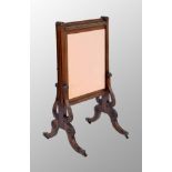 George IV mahogany framed cheval screen in the manner of Gillows, with three slide insert panels,