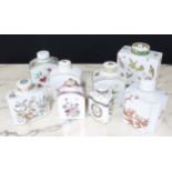 Collection of porcelain tea caddies, primarily by 'Vista Alegre' Portugal, also to include a 19th