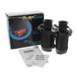 Docter DF 7x40 B/GA binoculars, boxed with operating instructions and warranty card