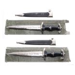 Two reproduction SS Elite Guard daggers, model 1933, 8.5" engraved blade, boxed (2)