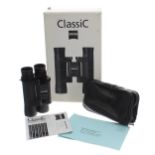 Zeiss Classic 10x25 B T*P binoculars, serial no. 2329513, with carry case, boxed with instructions