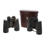 Carl Zeiss Jena Jenoptem 10x50W binoculars, serial no. 6681249, leather fitted case with strap;