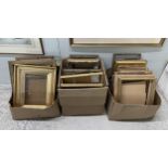 Three boxes of various gilt plaster and wooden frames, various sizes (a quantity)