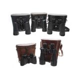Carl Zeiss Jena Jenoptem 7x50 binoculars, in a leather carry case; together with four further