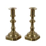 Pair of miniature brass taper sticks, 3.5" high