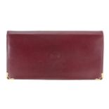 Cartier 'Bordeaux' leather purse, 7" x 3.75"