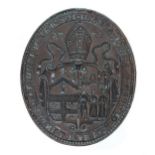 Irish Bronze Bishops seal, oval, dated 1775, inscribed 'The Seal of Iemmett Browne D D Ar Bish of