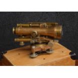 Brass cased theodolite by Cooke, Troughton & Simms Ltd. no.S035766, within a fitted wooden case