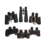 Ten pairs of binoculars; including by Carl Zeiss, Ross, Hensoldt, Kern Aarav etc.