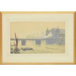 Hubert John Williams (1905-1989) - 'Canon Street Railway Bridge, London', signed, also inscribed