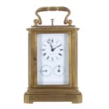 Interesting and rare French repeater calendar carriage clock, signed Charles Oudin, Palais Royal