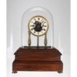 Eureka electric mantel clock, the 4.25" cream chapter ring enclosing a skeletonised centre, the
