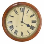 Oak single fusee 12" wall dial clock, within a turned surround (pendulum)