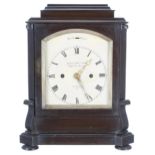 Fine rare English bronze cased double fusee table clock, the 5" cream arched dial signed James Mc.
