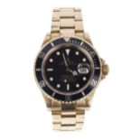 Rolex Oyster Perpetual Date Submariner 18ct gentleman's wristwatch, reference no. 16618, serial