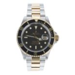 Rolex Oyster Perpetual Date Submariner stainless steel and gold gentleman's wristwatch, reference