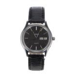 Omega Quartz stainless steel gentleman's wristwatch, reference no. 196 0123, circular grey dial with