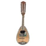 Unusual Neapolitan style twelve string mandolin in need of restoration, labelled Francesco