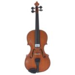 English violin by and labelled David Oddy, no. 3, Exeter 1984, 13 7/8", 35.20cm, case