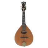 Jerry Webb contemporary mandolin, bearing the maker's brass plaque fixed to the inner back and