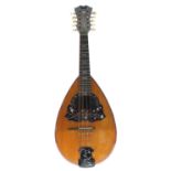 Unusual Neapolitan mandolin with ten strings labelled Umberto Ceccherini, Naples and sold by the