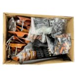 Quantity of assorted violin fittings, including chin rests, tailpieces, pegs and end pins etc